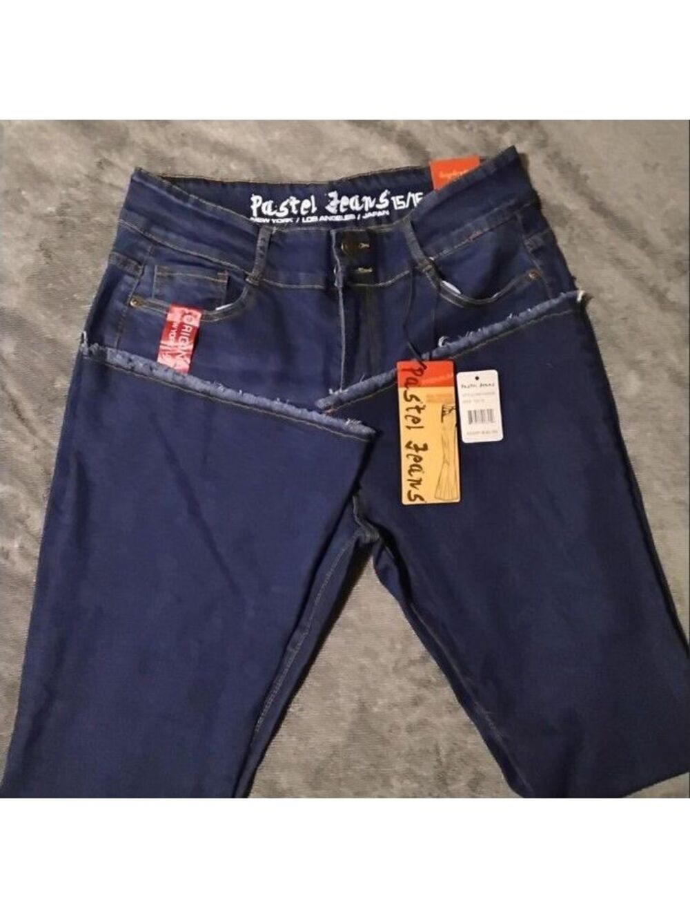 Y2K Pastel Jeans Women’s Size 15/16 Dark Wash Skinny Jeans NWT Stretch Denim